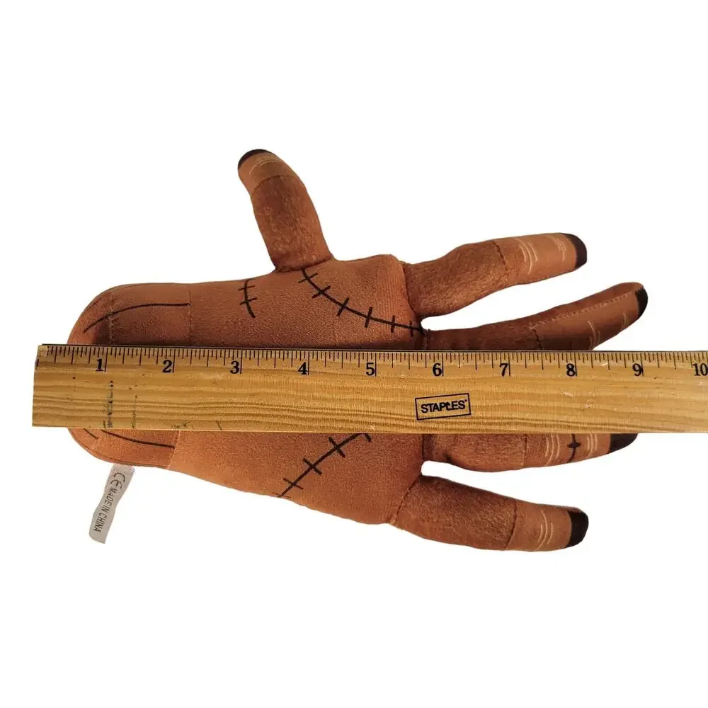 The Addams Family Thing Hand Plush Toy Brown with Stitches 9 Inch Halloween